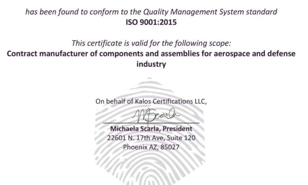 ISO 9001:2015 Certificate of Registration